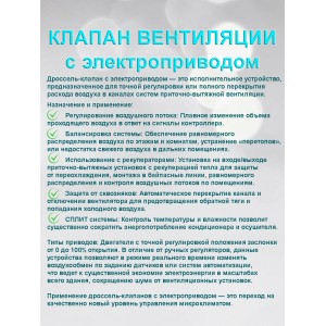 Клапан вентиляции с электроприводом для круглых воздуховодов D125. Умная вентиляция с WiFi и MQTT.