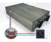 Приточно-вытяжная система с рекуперацией и водяным теплообменником S&C SMART-Water-Cooling-Heating (SC-Smart-ERV-CHW)